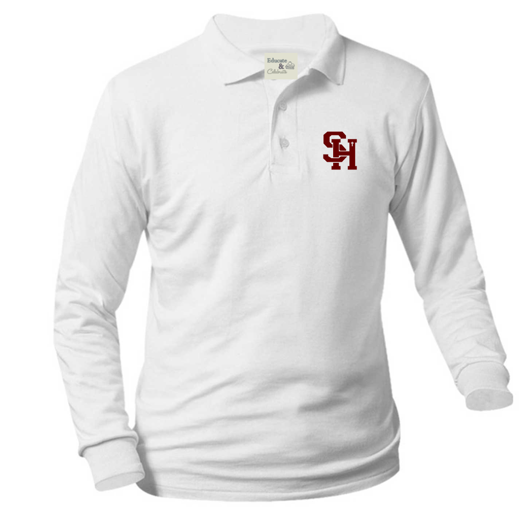 Sacred Heart Knit Long-Sleeve Polo (Unisex)