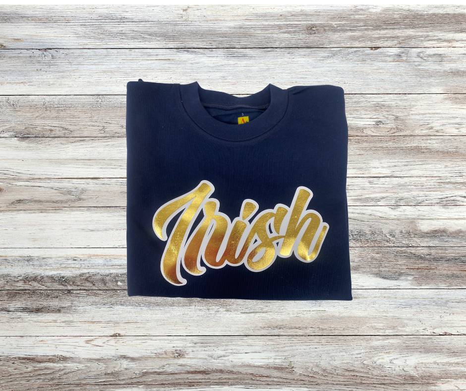 IRISH WHITE Outlined Metallic Sweatshirt