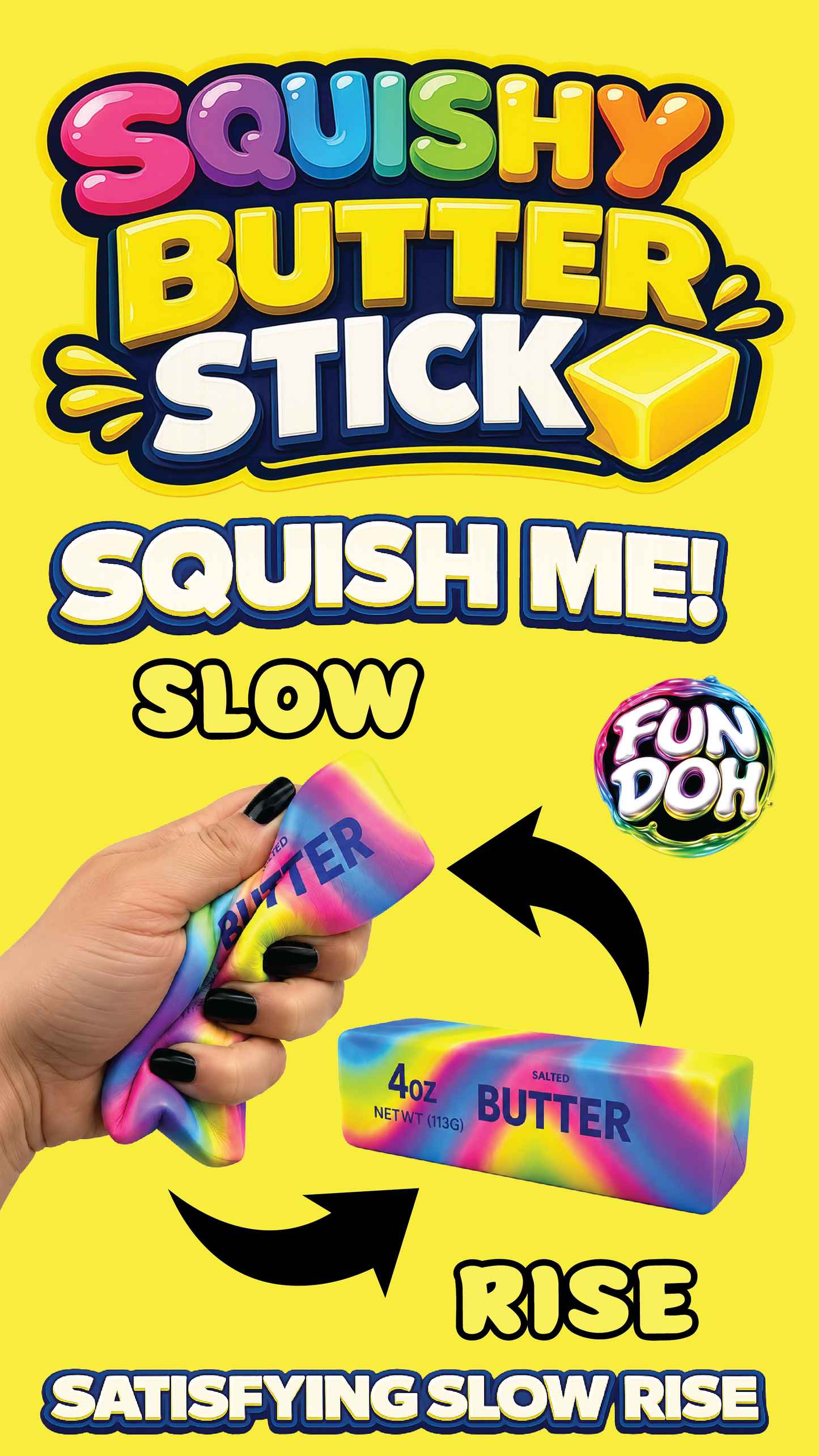 Fun Doh Rainbow Butter Slow Rise Squishy