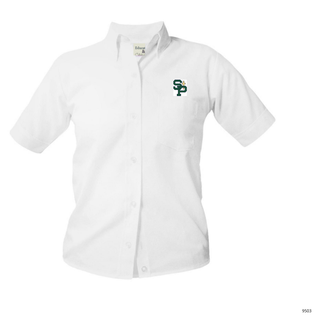 SPC Oxford Short Sleeve Blouse (Girls & Ladies) - ELD EMB