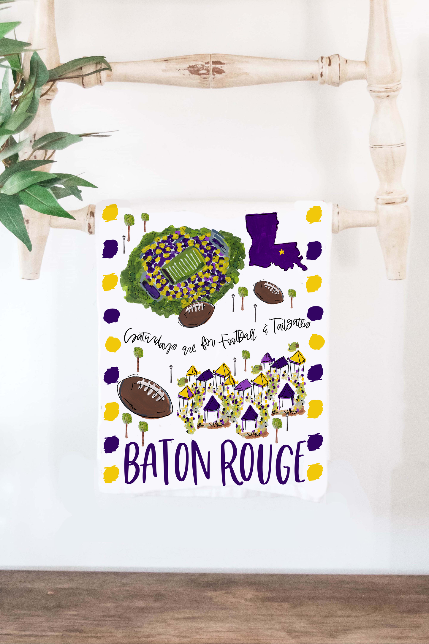 Saturdays Baton Rouge, LA Tea Towel