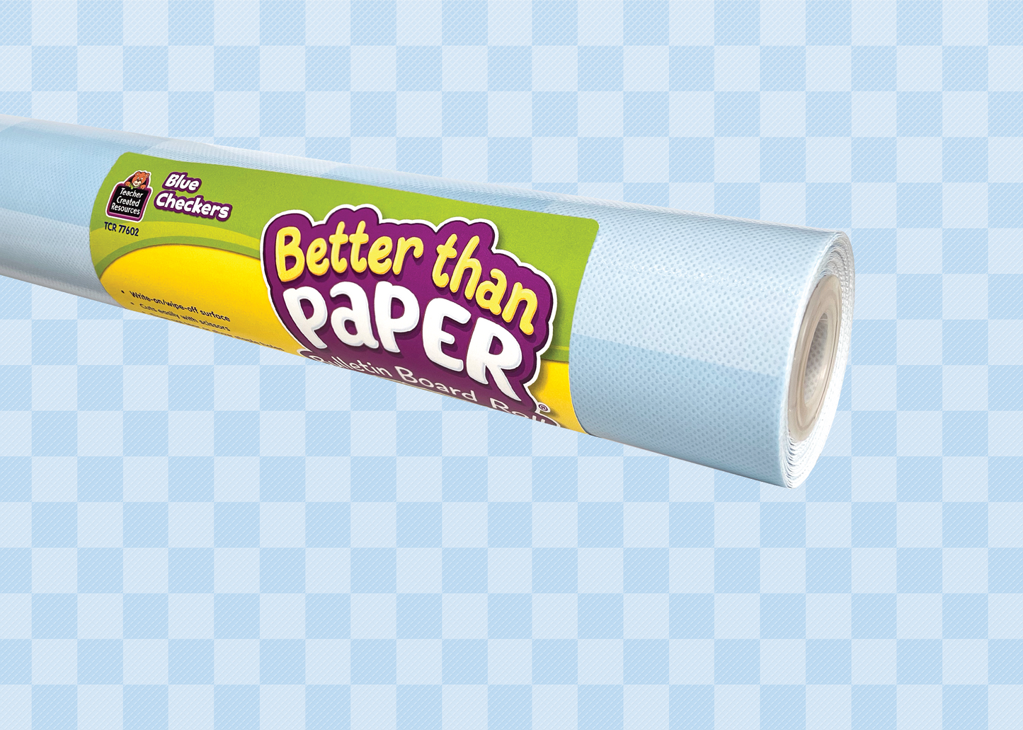 Blue Checkers Better Than Paper® Bulletin Board Roll