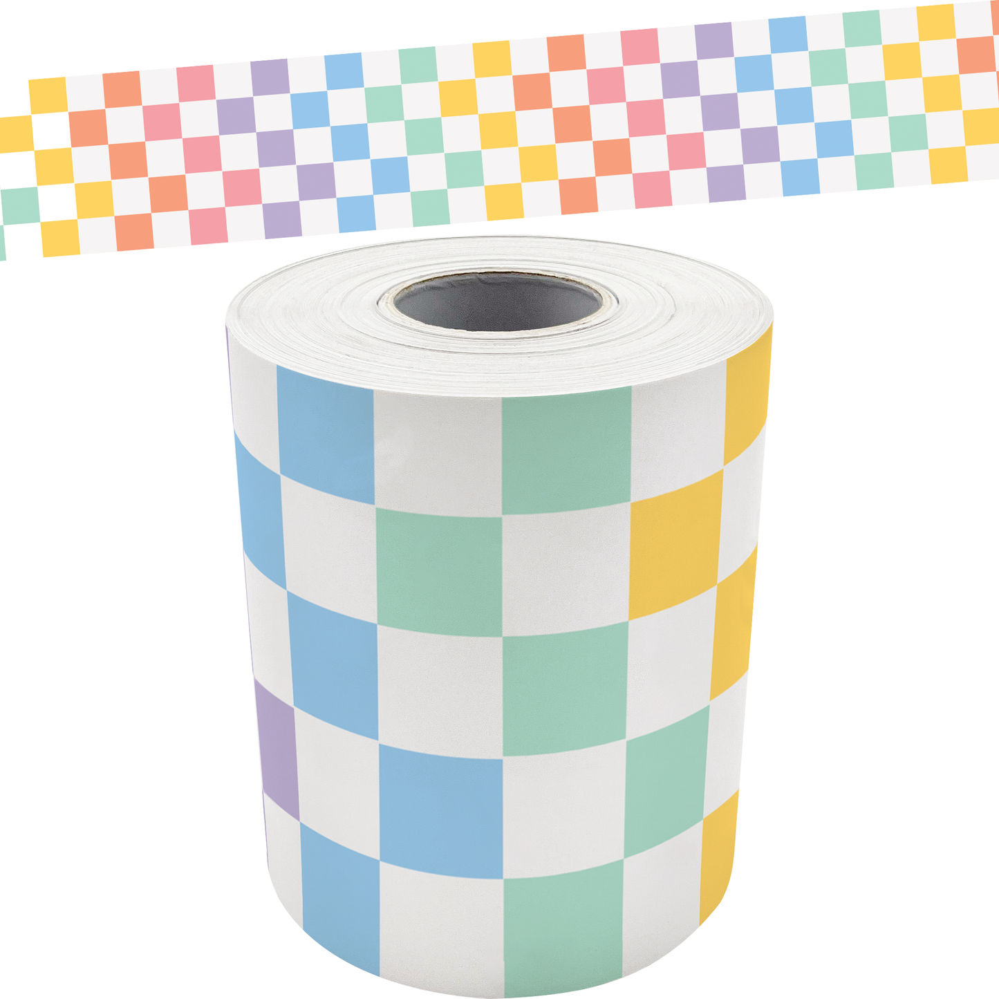 Cool for School Checkers Straight Rolled Border Trim