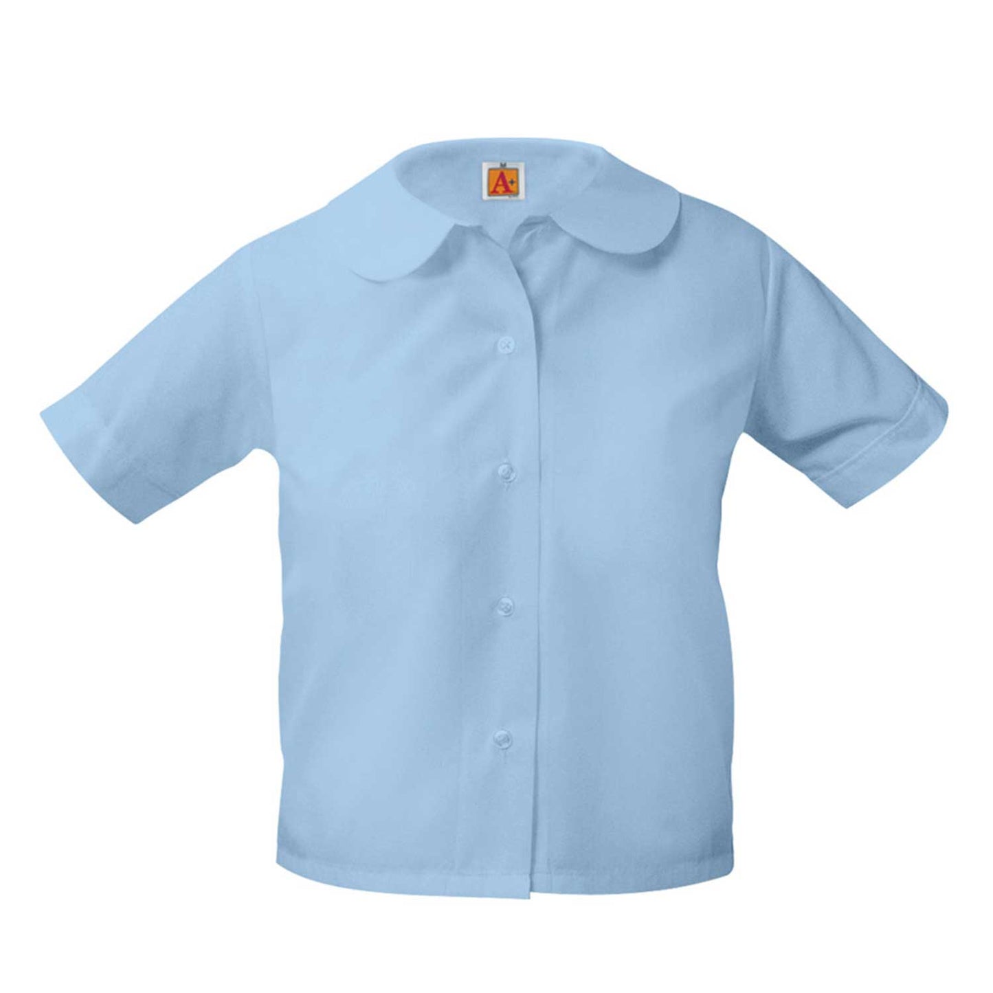 St. James Light Blue Peter Pan Blouse Short Sleeve Shirt (Girls) (ELD)