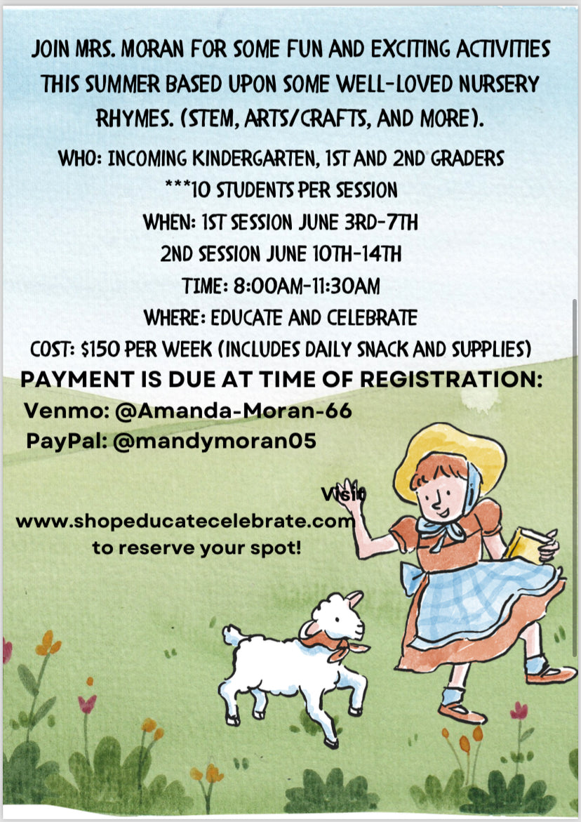 Mrs. Moran's Nursery Rhyme Camp - June 3rd-June 7th