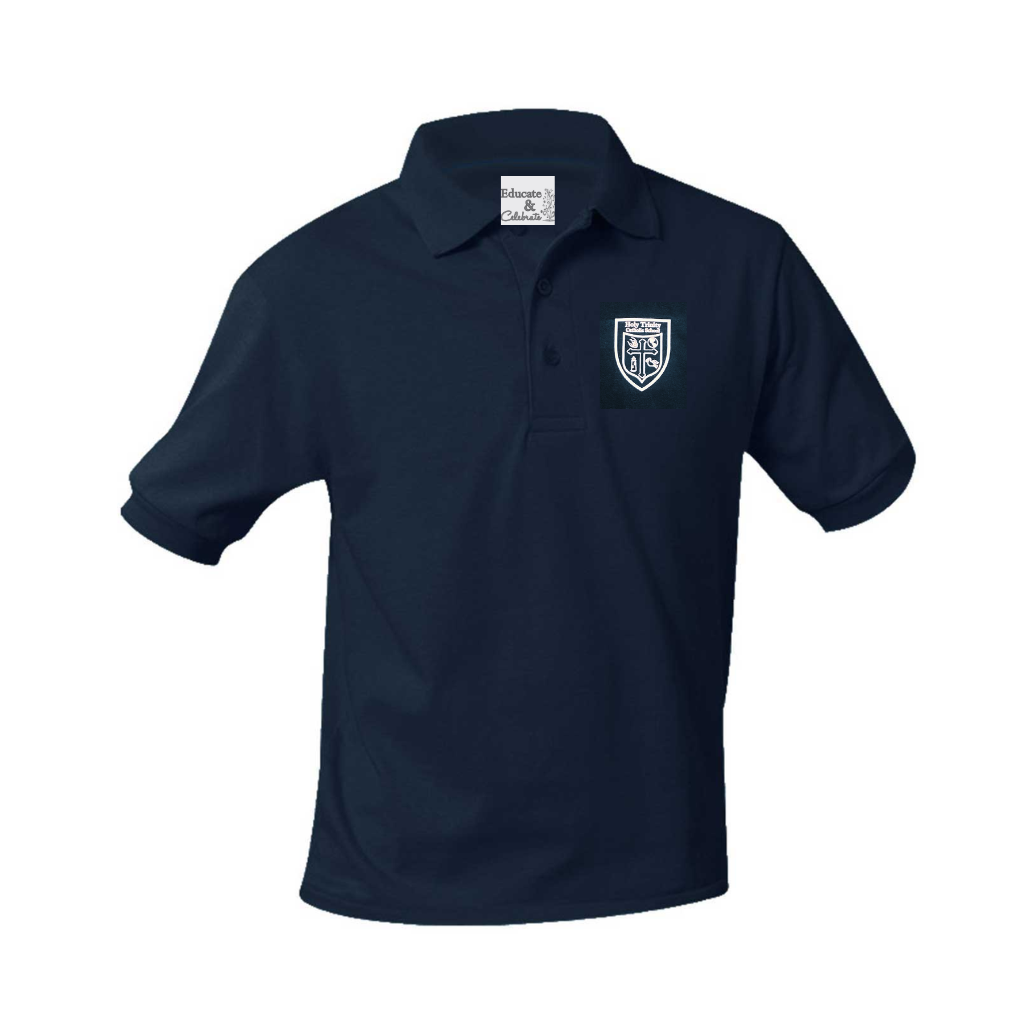 Holy Trinity Navy Knit Polo Short-Sleeve