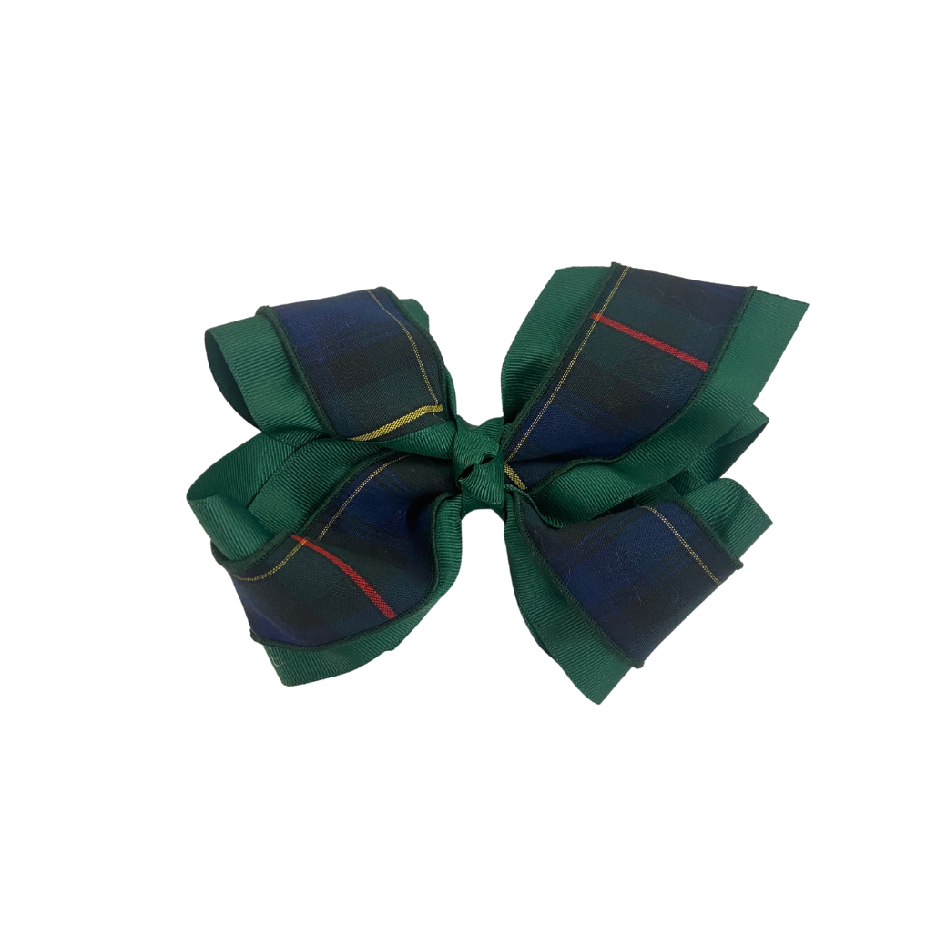 Jumbo Plaid And Ribbon Bow - Plaid 55