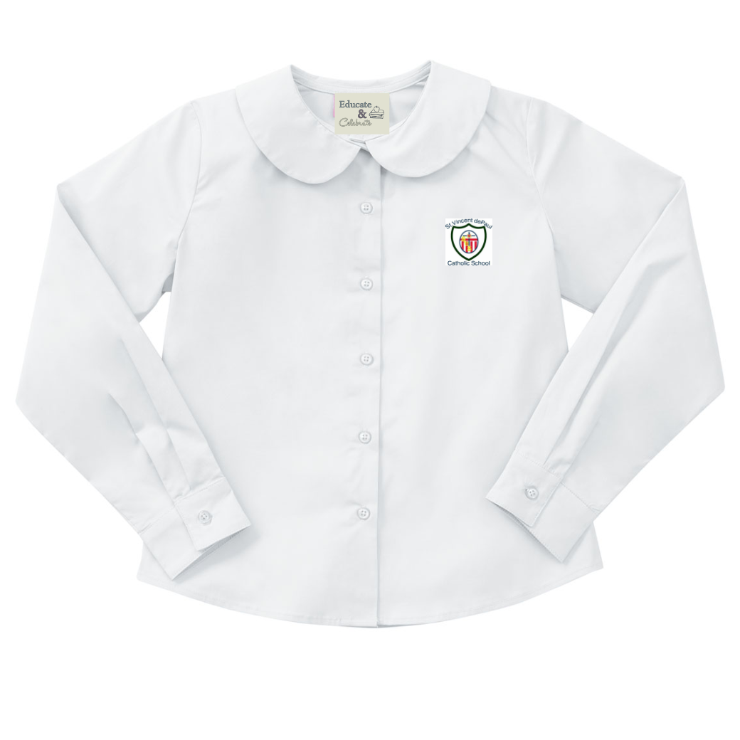 St. Vincent de Paul Peter Pan Blouse Long Sleeve Shirt (Girls)