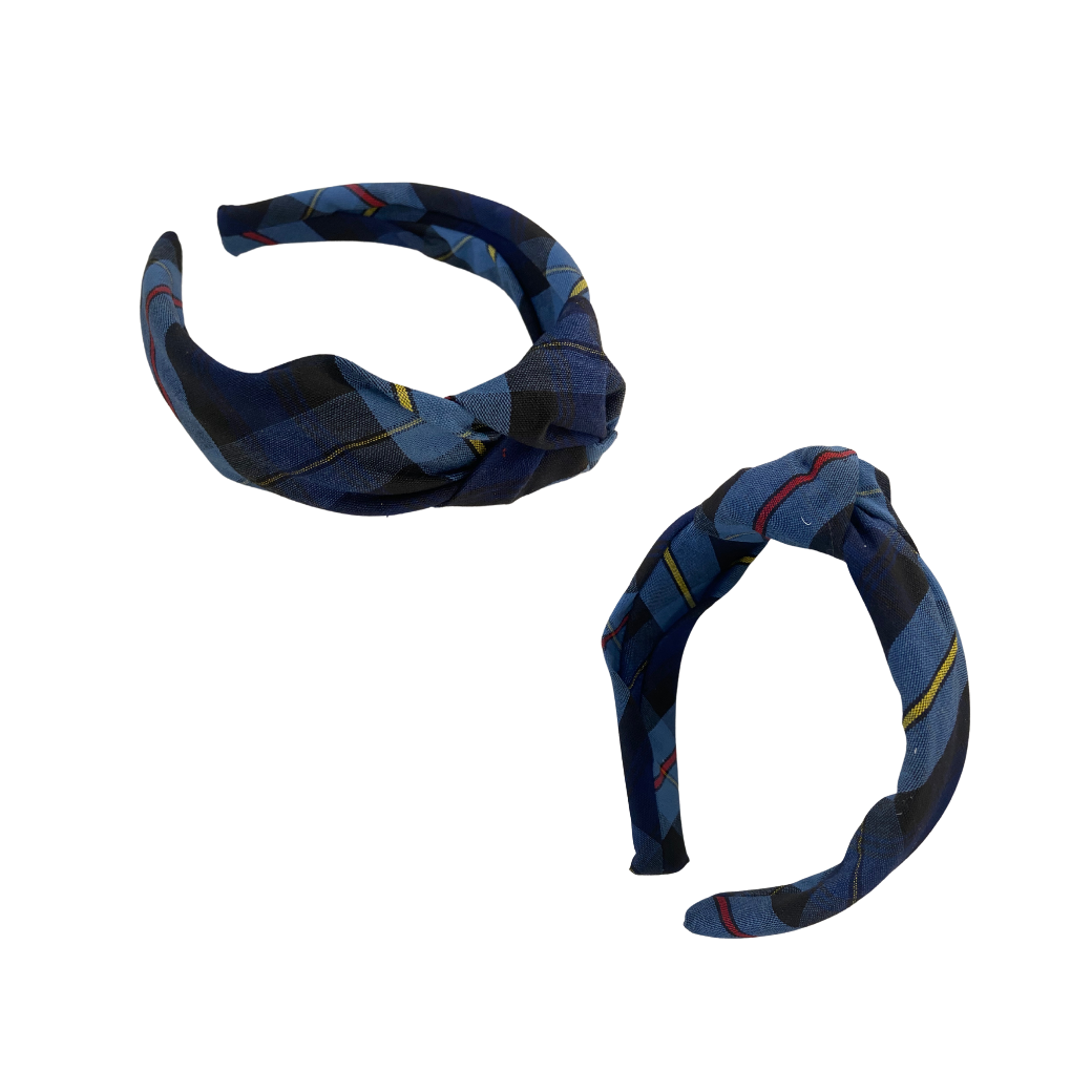 Plaid Covered Headband Knot On Top - Plaid 41