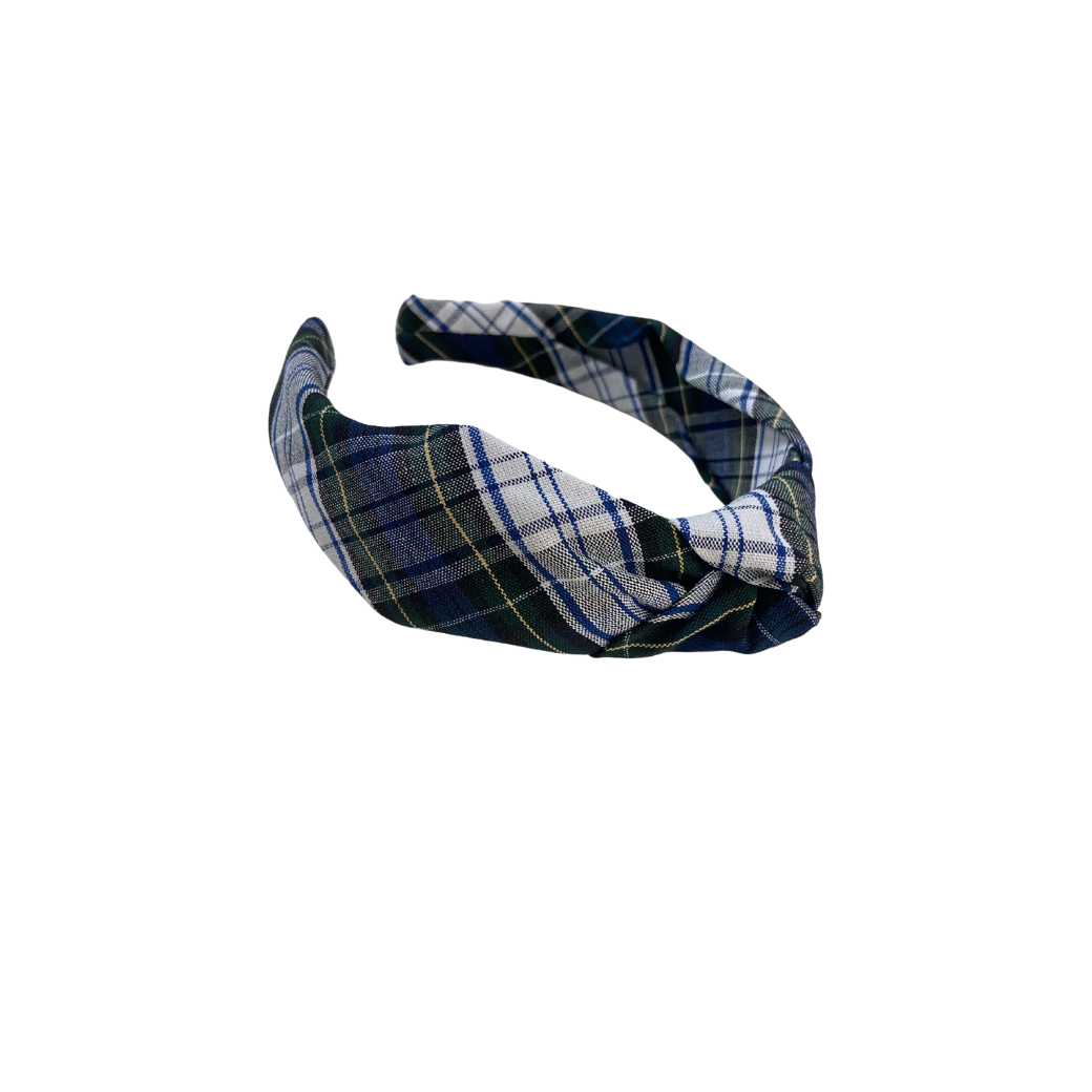Plaid Covered Headband Knot On Top - Plaid 80