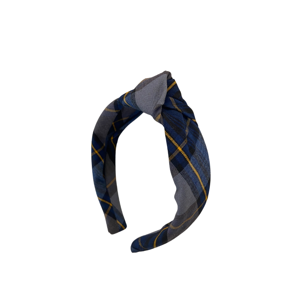 Plaid Covered Headband Knot On Top - Plaid 57