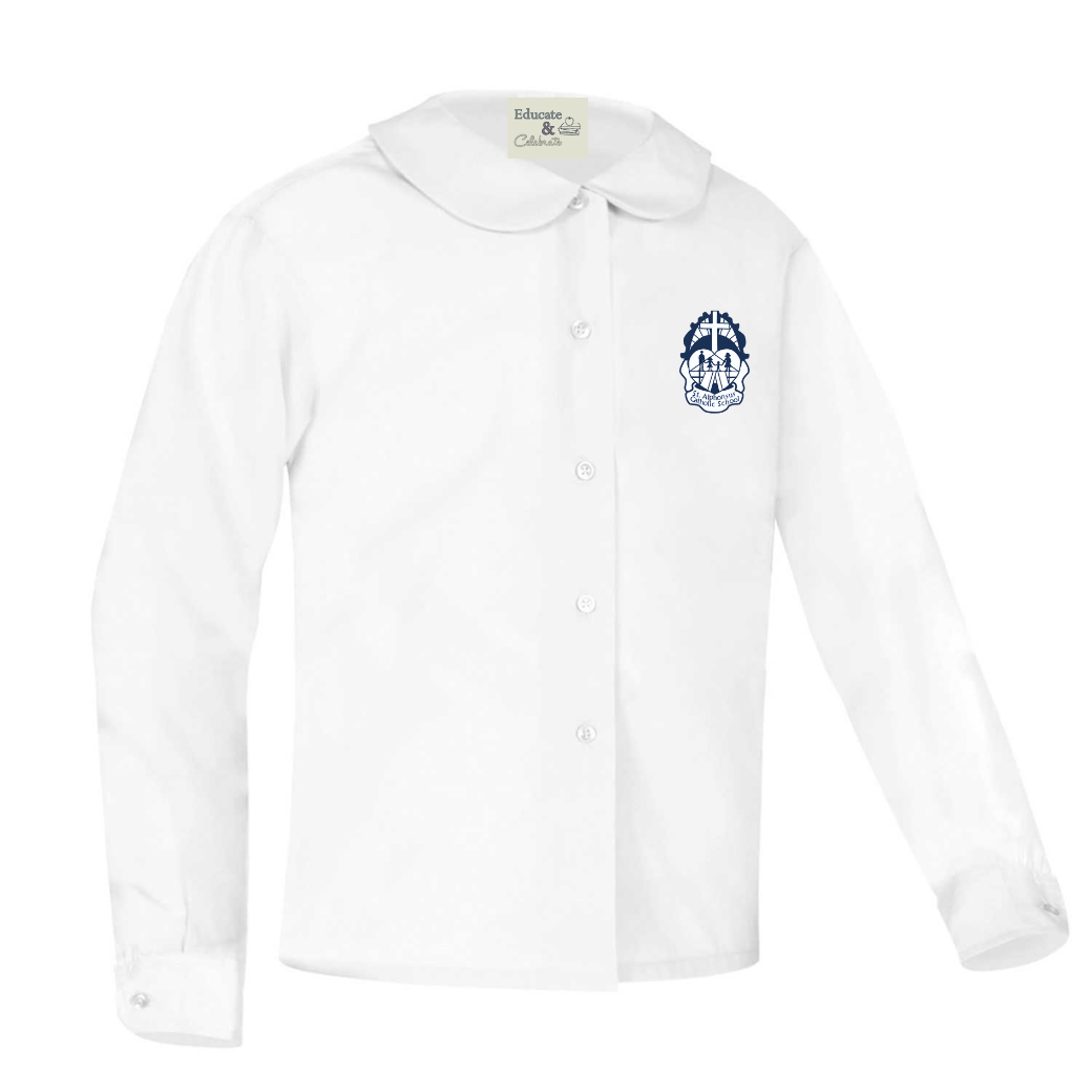 St. Alphonsus Peter Pan Blouse Long Sleeve Shirt (Girls) - ELD