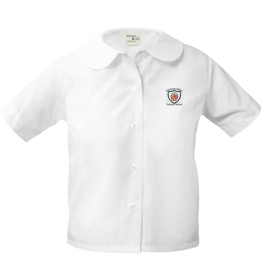 St. Vincent de Paul Peter Pan Blouse Short Sleeve Shirt (Girls)