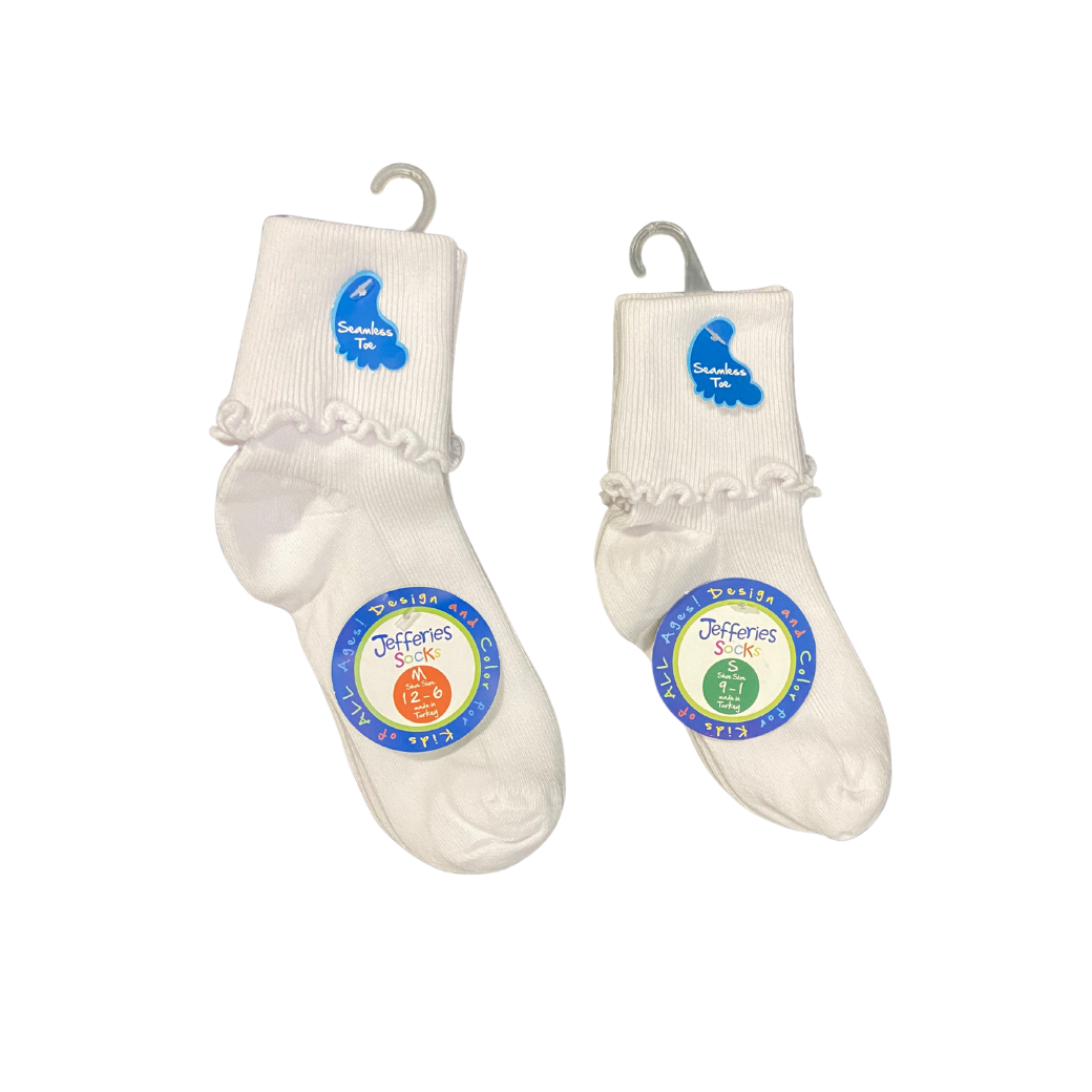 Ripple Edge Smooth Toe Turn Cuff Socks (2 pack)