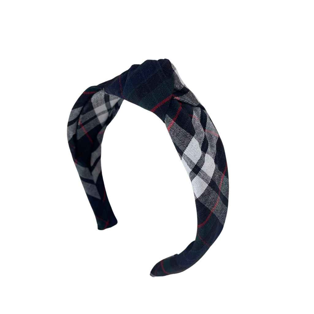 Plaid Covered Headband Knot On Top - Plaid 60