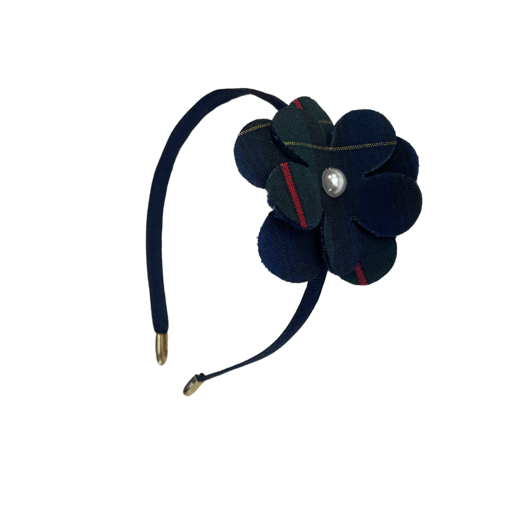 Sunflower Bow On Headband - Plaid 55