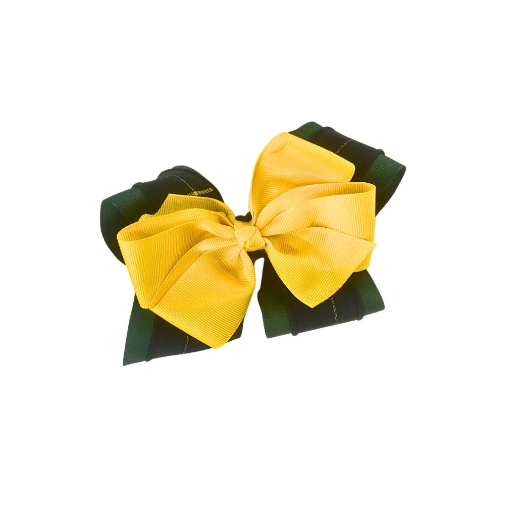 Build-A-Bow - Plaid 55 (Yellow/Plaid on Green)