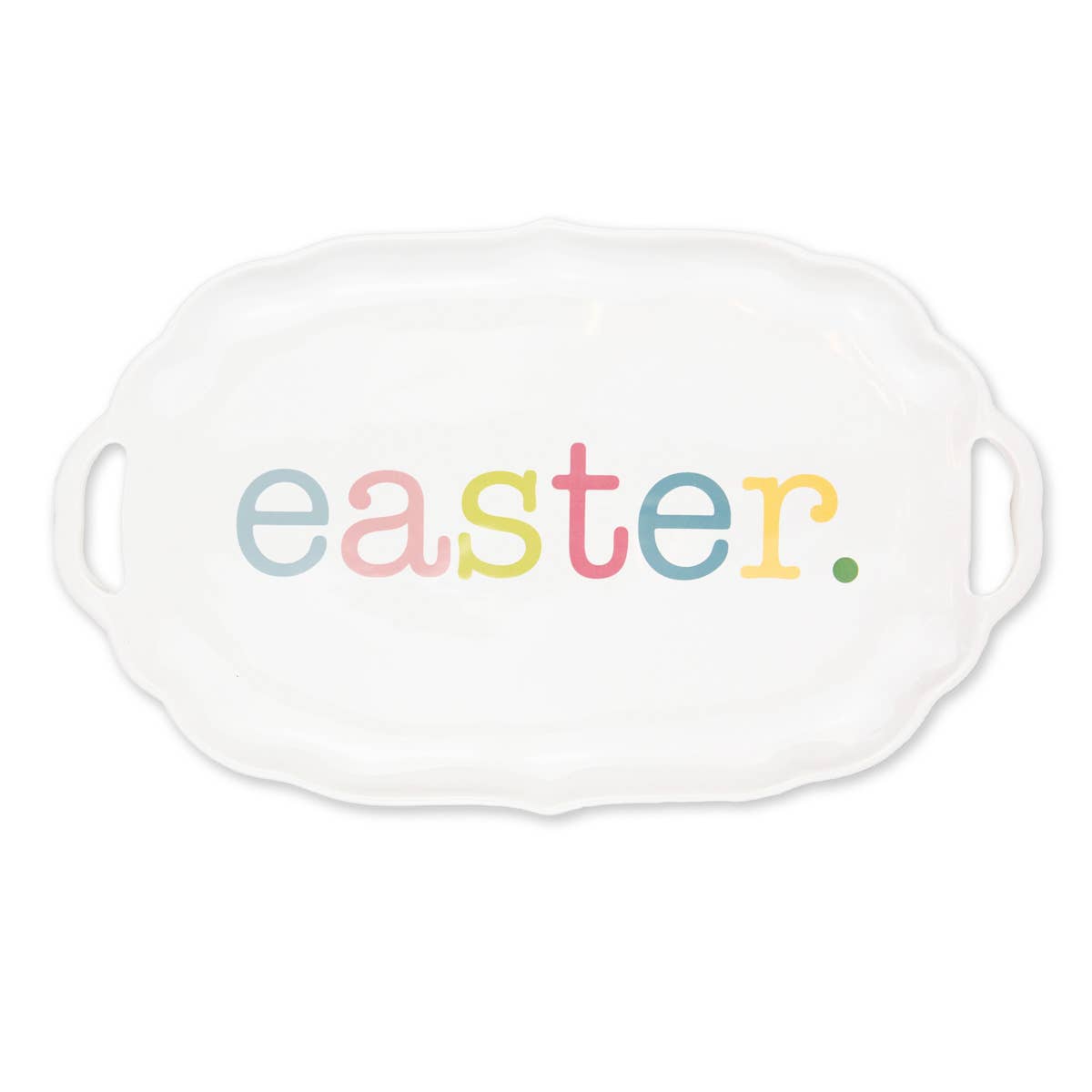 Easter Platter White/Multi 16.5x10