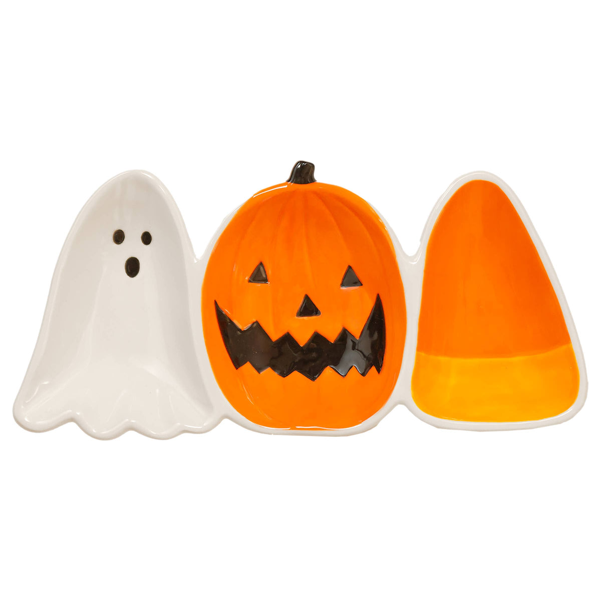 Festive Halloween 3-Section Ceramic Dish Fall Autumn