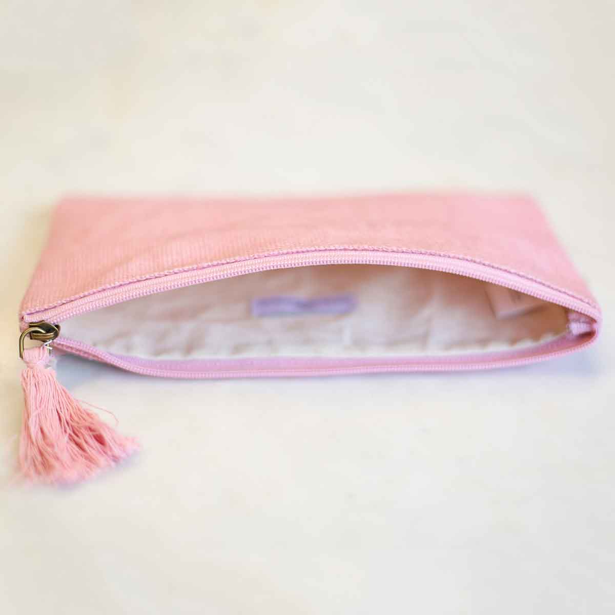 Jute Cosmetic Bag Light Pink 10x6