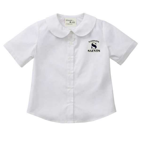 Nativity Peter Pan Blouse Short Sleeve Shirt (Girls) - K12