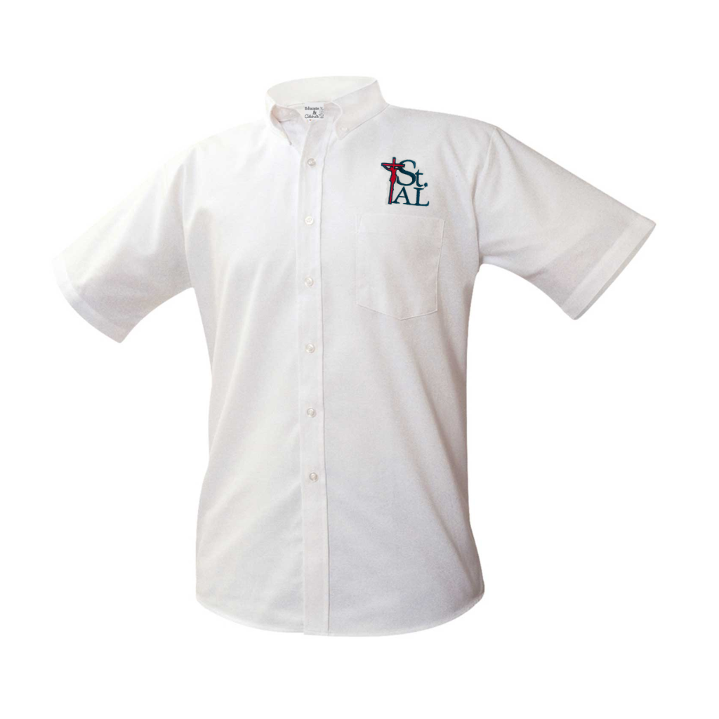 St. Alphonsus Oxford Short Sleeve Shirt (Boys & Mens) - ELD EMB (New Logo)