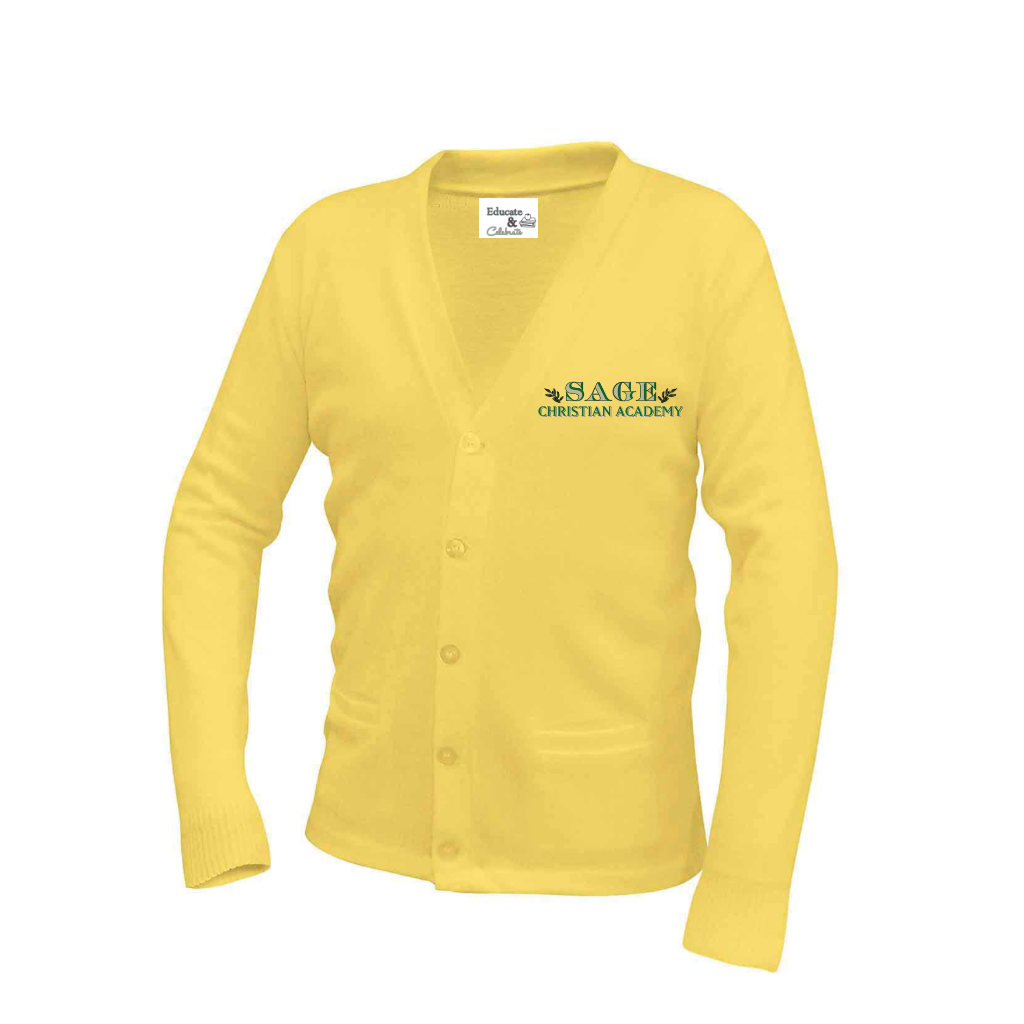 Sage V-Neck Cardigan Button Sweater with Pockets (Unisex)