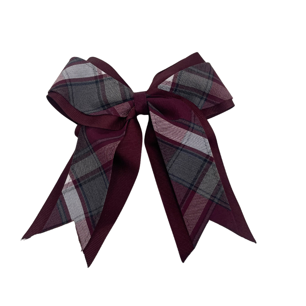 Plaid 2-Layered Cheer Bow - Plaid 54