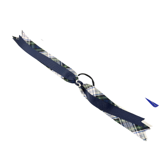 Wide Plaid & Ribbon Streamer Bow -Plaid 80