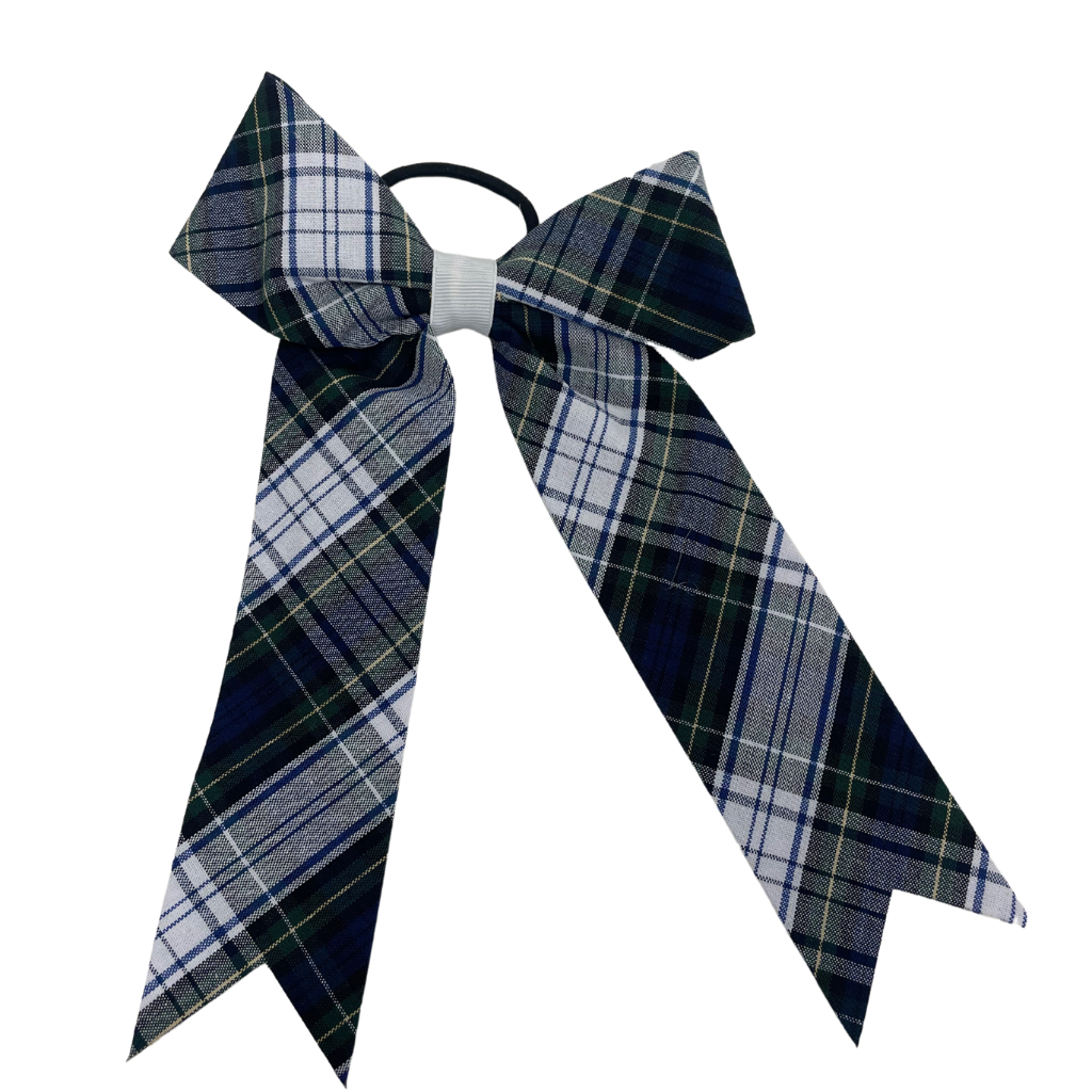 Large Plaid Bow with Tails - Plaid 80