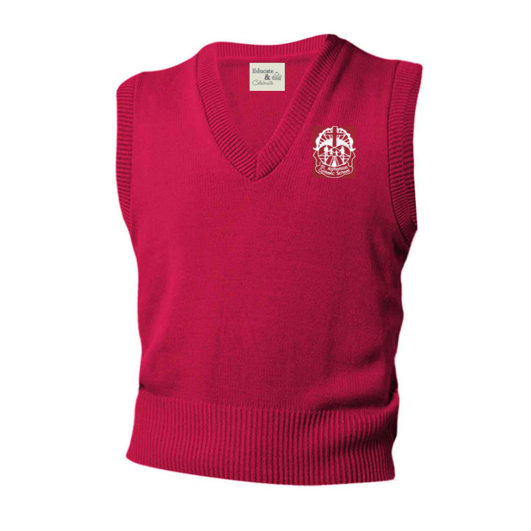 St. Alphonsus Jersey V-Neck Sweater Vest (Unisex)