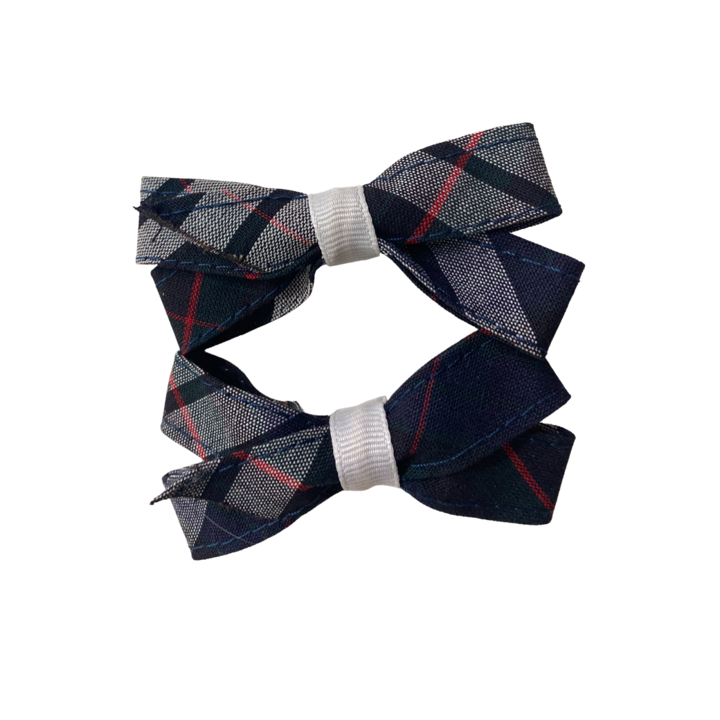 Plaid Boutique Pigtail Bows On Barrette-60