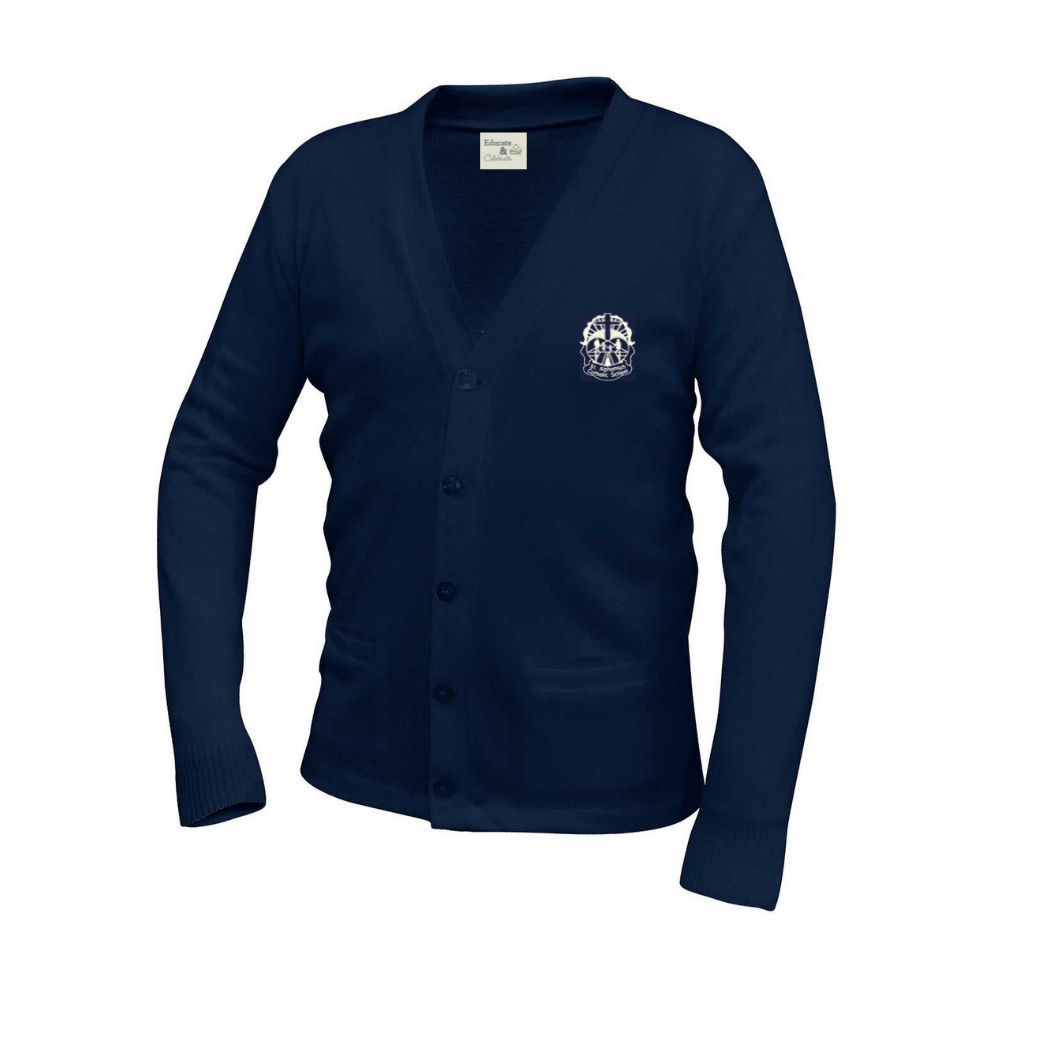 St. Alphonsus V-Neck Cardigan Sweater with Pockets (Unisex)