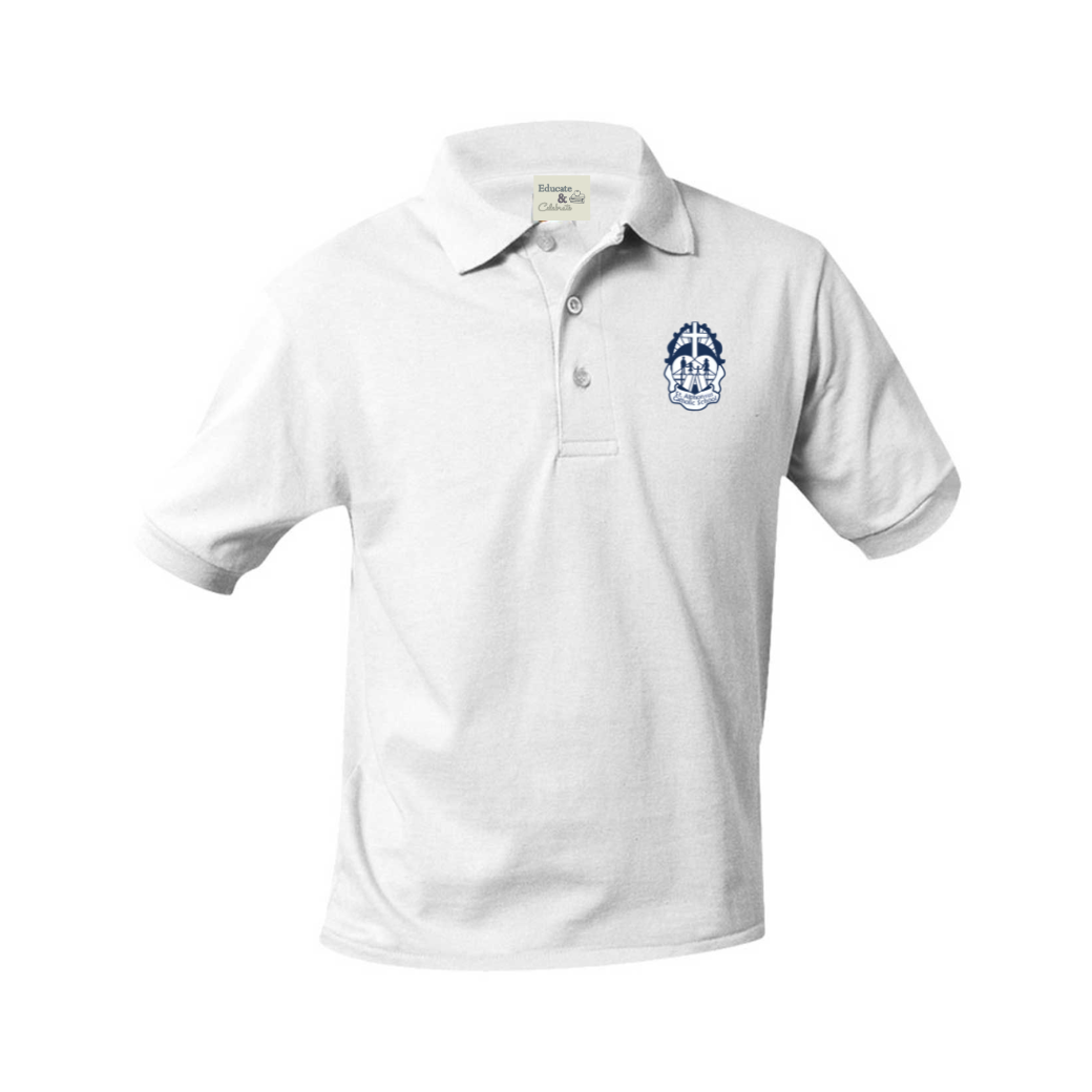 St. Alphonsus Knit Polo Short-Sleeve Shirt (Unisex) (Crest Logo) FINAL SALE