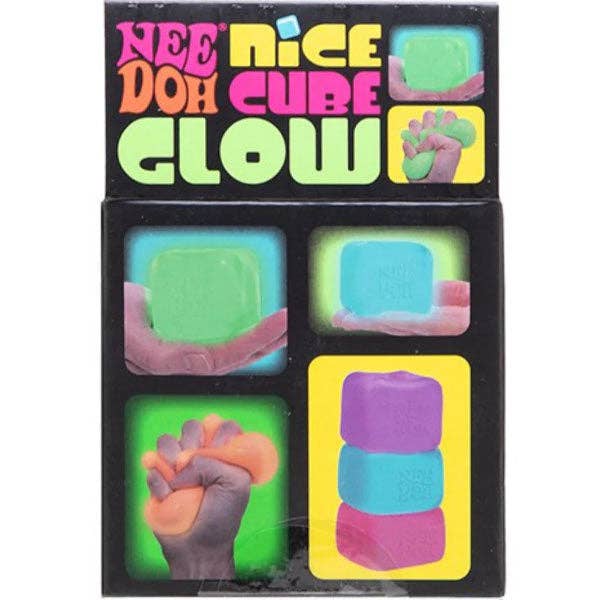 Nee Doh Nice Cube GLOW Squishy Fidget Stress Ball (1pc) Assorted Colors
