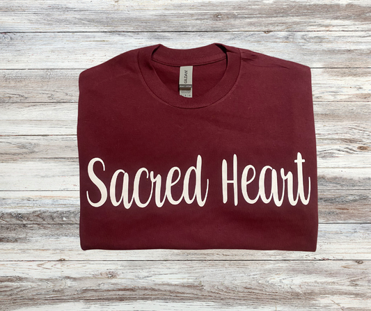 Sacred Heart Short Sleeve Script T-Shirt