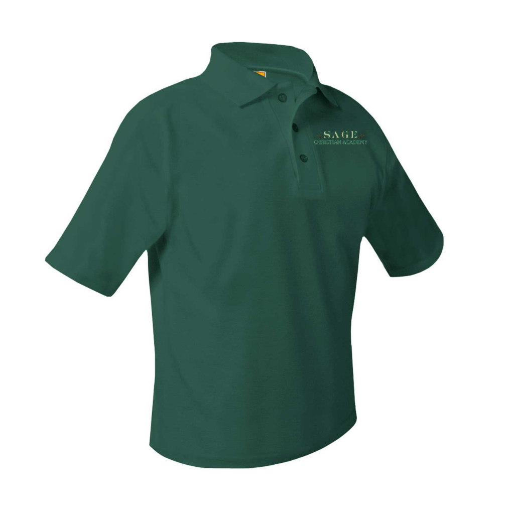 Sage Pique Knit Short-Sleeve Polo