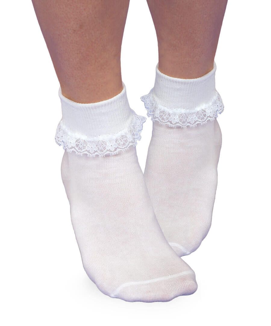 Smooth Toe Simplicity Lace Turn Cuff Socks - 1 Pair