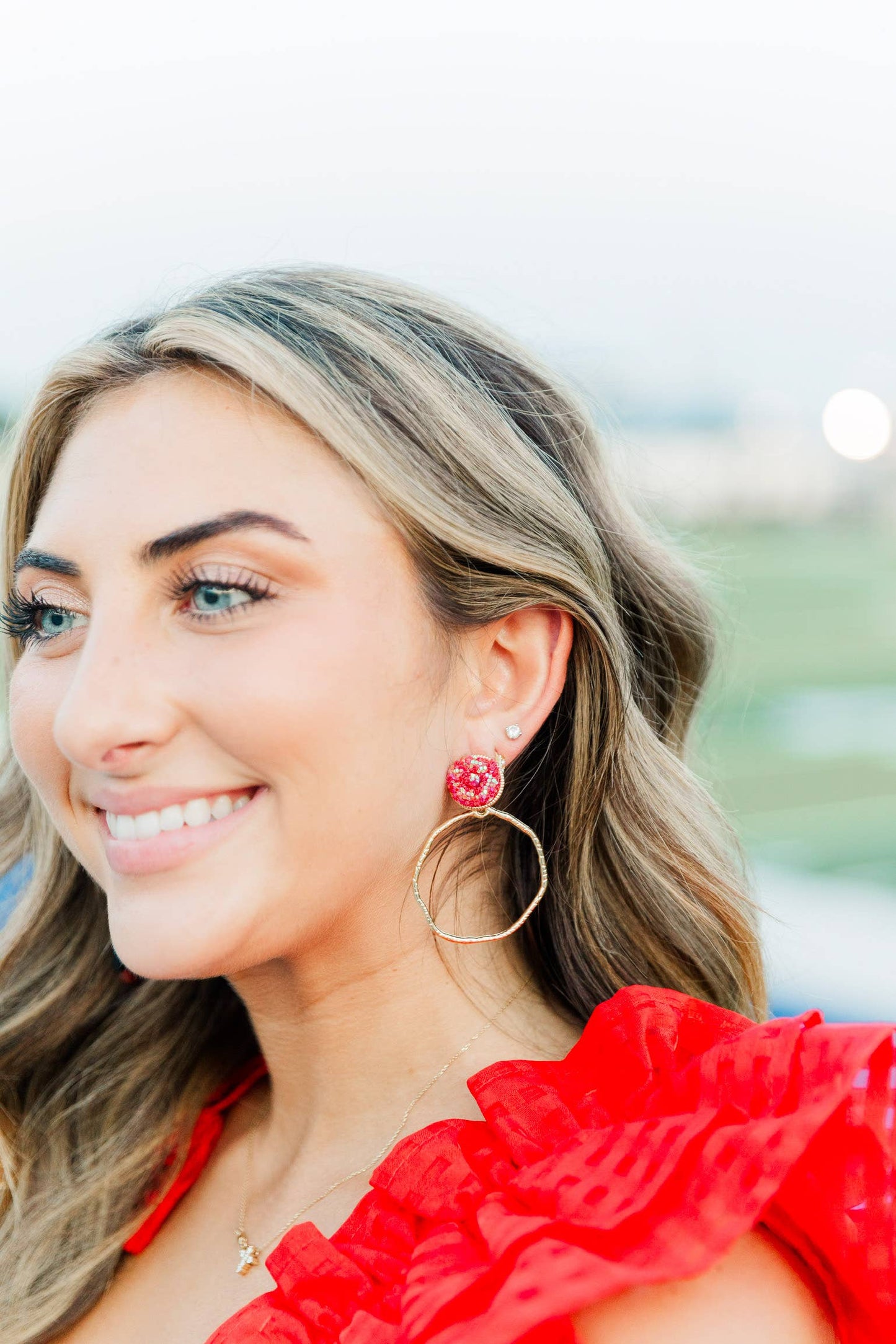 Gameday Glitter Top Hoops