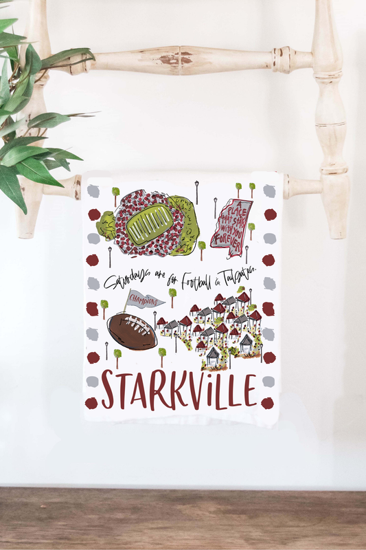 Saturdays Starkville, MS Tea Towel