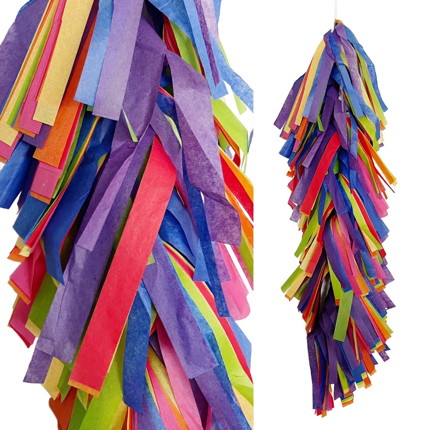 Fringed Tissue Balloon Tassel (Multicolored)