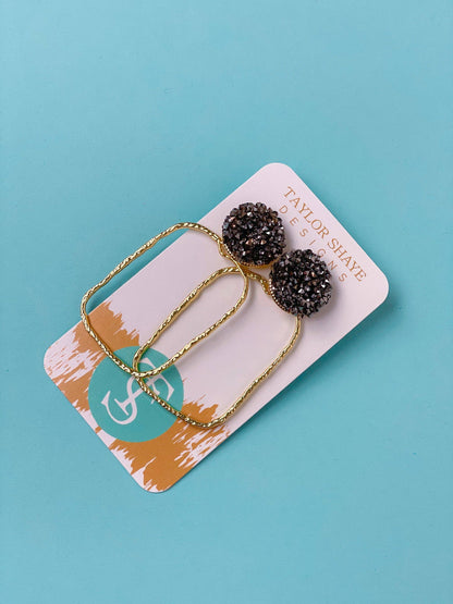 Glitter Top Hoops