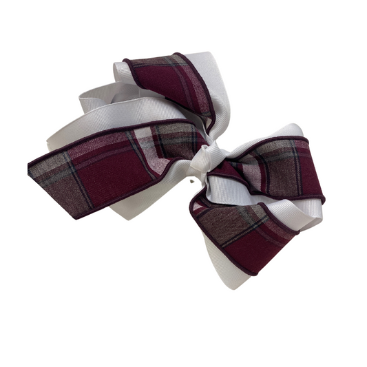 Jumbo Plaid And Ribbon Bow - Plaid 54