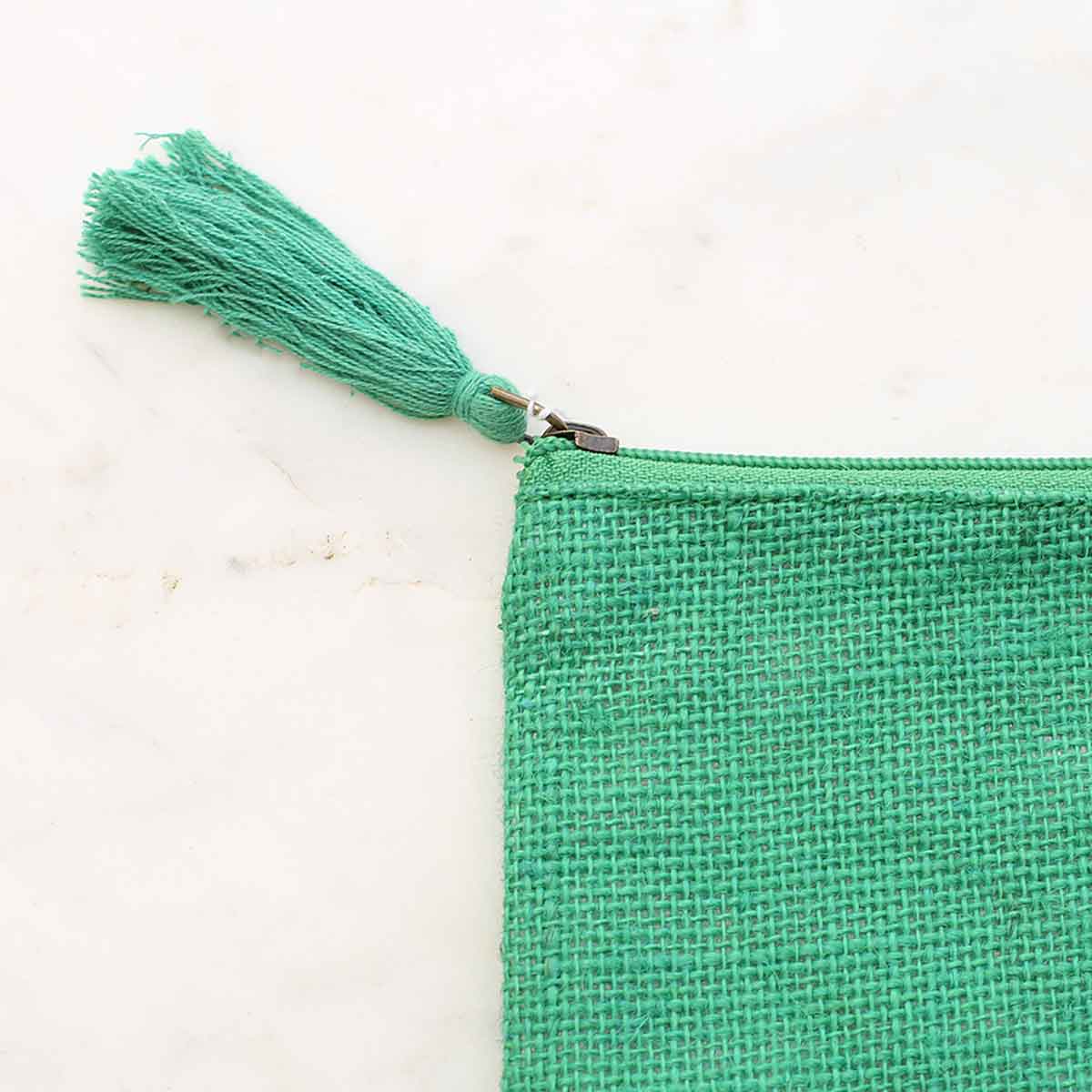 Jute Cosmetic Bag   Kelly   10x6