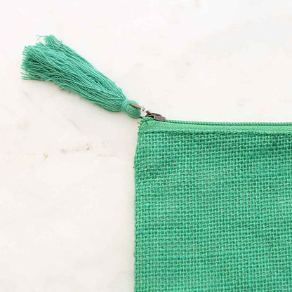 Jute Cosmetic Bag   Kelly   10x6