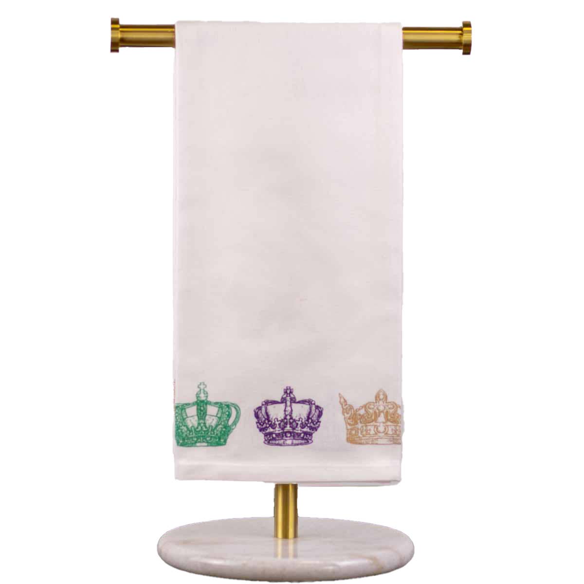 Elizabeth Crown Hand Towel   White/Multi   20x28