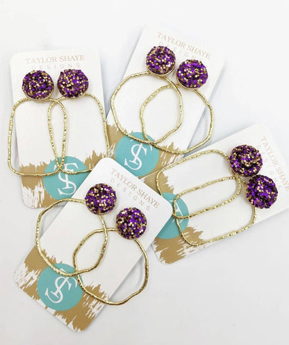 Glitter Top Hoops
