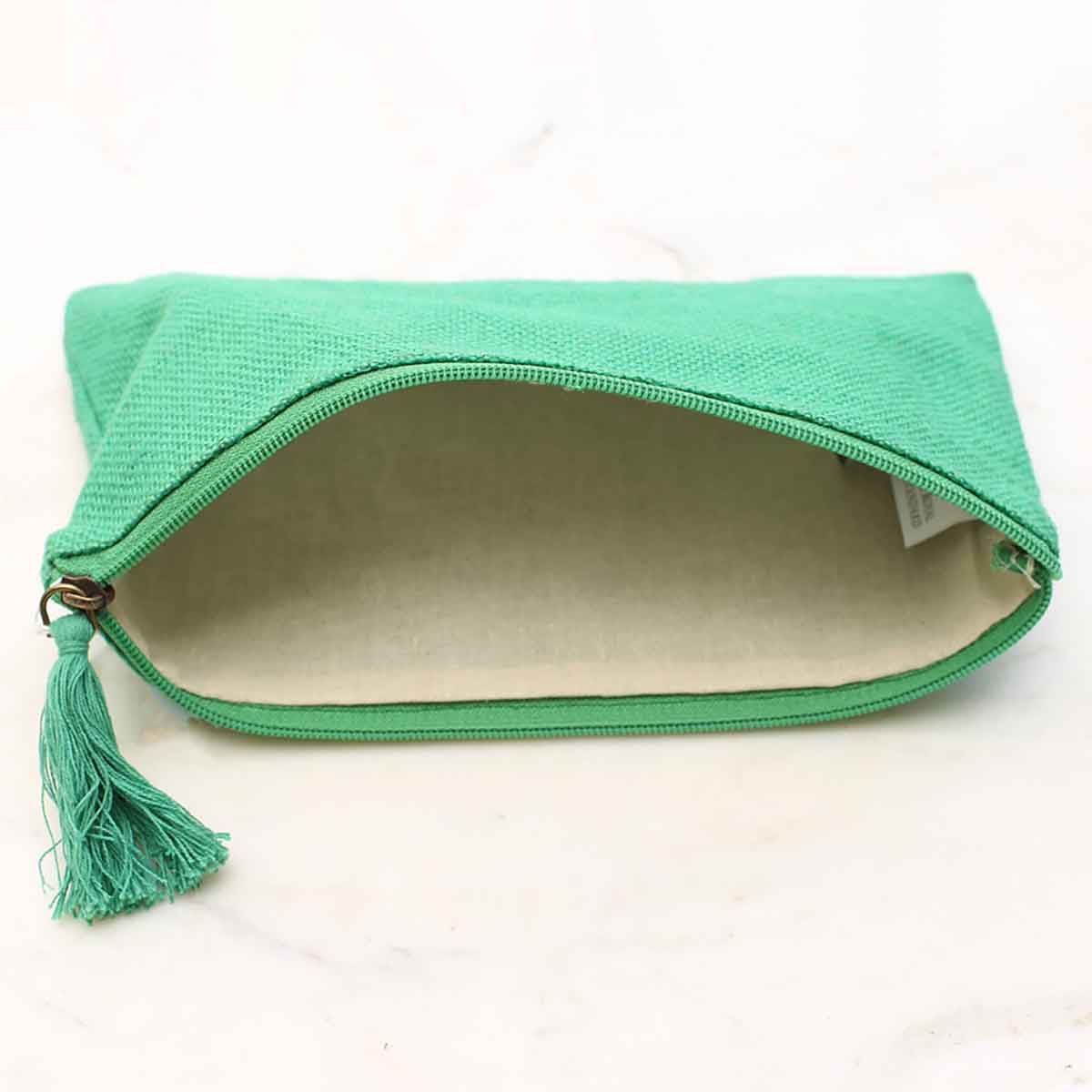 Jute Cosmetic Bag   Kelly   10x6