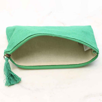 Jute Cosmetic Bag   Kelly   10x6