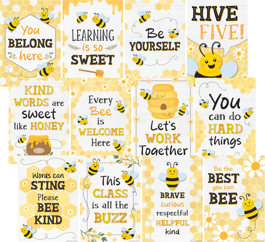 Buzzing Bees Positive Sayings Small Poster Pack